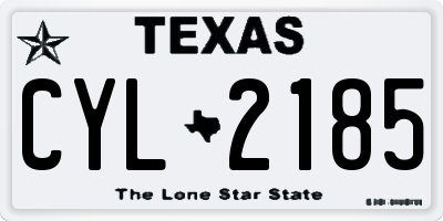 TX license plate CYL2185