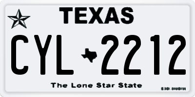 TX license plate CYL2212