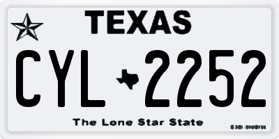 TX license plate CYL2252
