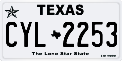 TX license plate CYL2253
