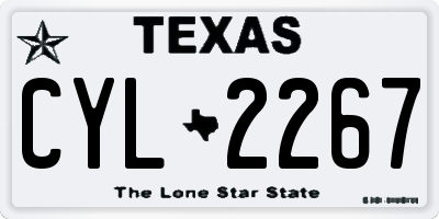 TX license plate CYL2267