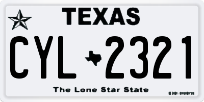 TX license plate CYL2321