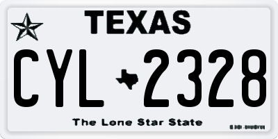 TX license plate CYL2328