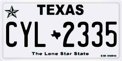 TX license plate CYL2335
