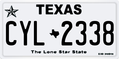 TX license plate CYL2338