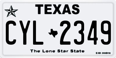 TX license plate CYL2349