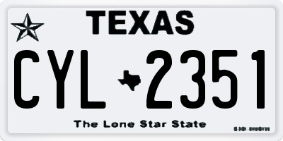 TX license plate CYL2351
