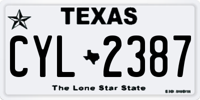 TX license plate CYL2387