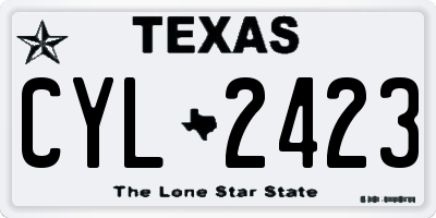 TX license plate CYL2423