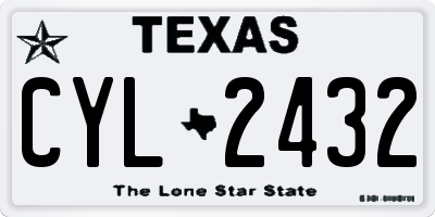 TX license plate CYL2432