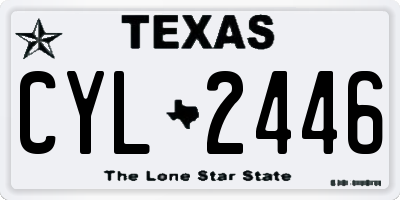 TX license plate CYL2446