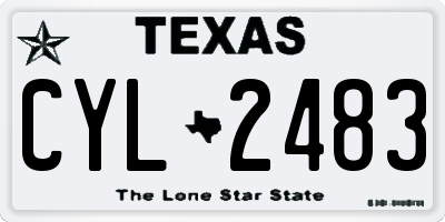 TX license plate CYL2483