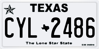 TX license plate CYL2486