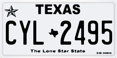 TX license plate CYL2495
