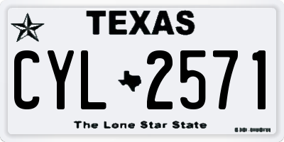 TX license plate CYL2571