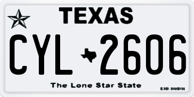 TX license plate CYL2606