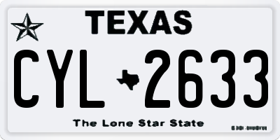 TX license plate CYL2633