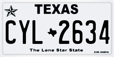 TX license plate CYL2634