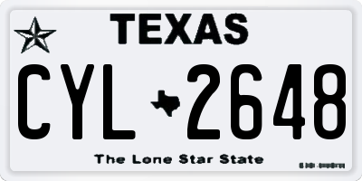 TX license plate CYL2648