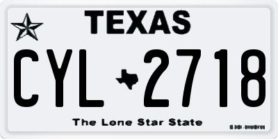 TX license plate CYL2718