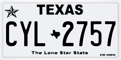 TX license plate CYL2757