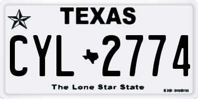 TX license plate CYL2774