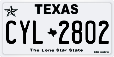 TX license plate CYL2802