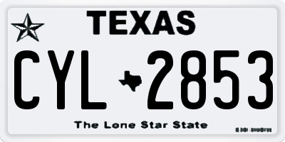 TX license plate CYL2853