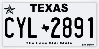 TX license plate CYL2891
