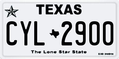TX license plate CYL2900