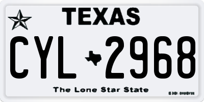TX license plate CYL2968