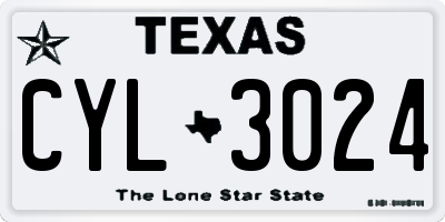 TX license plate CYL3024
