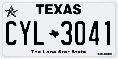 TX license plate CYL3041