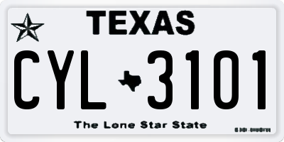 TX license plate CYL3101