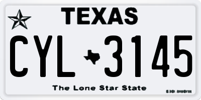 TX license plate CYL3145