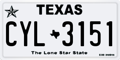TX license plate CYL3151