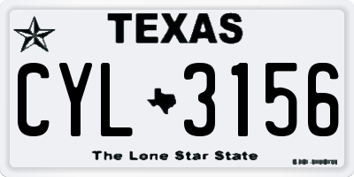 TX license plate CYL3156
