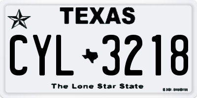 TX license plate CYL3218