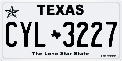 TX license plate CYL3227