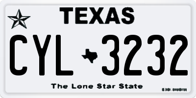 TX license plate CYL3232