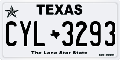 TX license plate CYL3293