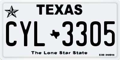 TX license plate CYL3305