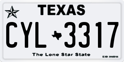 TX license plate CYL3317