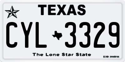 TX license plate CYL3329