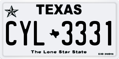 TX license plate CYL3331