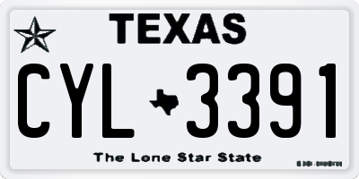 TX license plate CYL3391