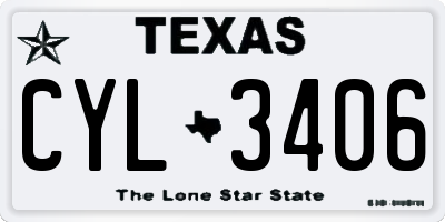 TX license plate CYL3406