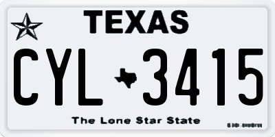 TX license plate CYL3415