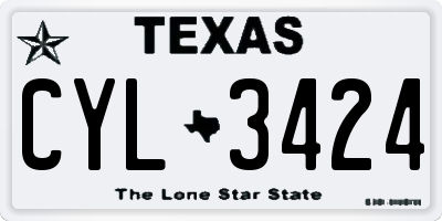 TX license plate CYL3424