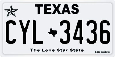 TX license plate CYL3436